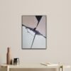 Rift 3 Minimalist abstract painting in interior with raw amethyst crystals embedded in silver crack – contemporary mixed media art by Veronika Obushikhina