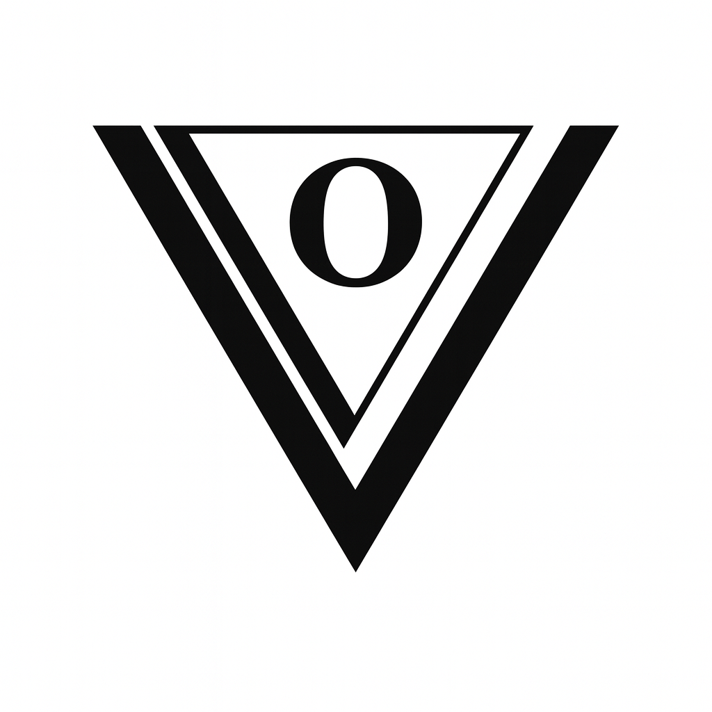 Logo with initials V and O for contemporary artist Veronika Obushikhina
