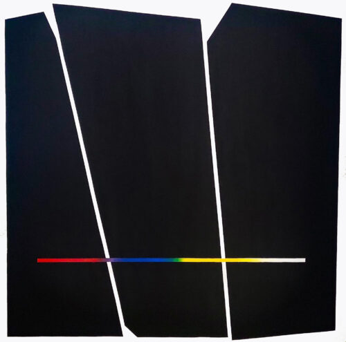 Abstract minimalist painting Ray 1 by Veronika Obushikhina