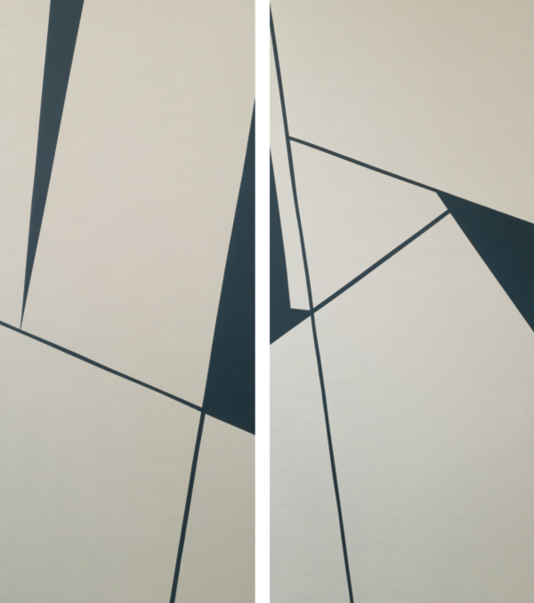 Abstract minimalist painting counterforce 4 by Veronika Obushikhina