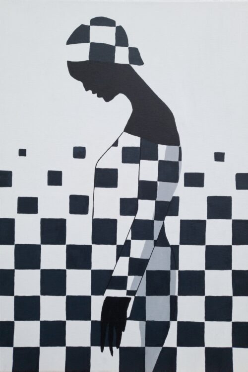 Abstract minimalist painting composed 5 by Veronika Obushikhina