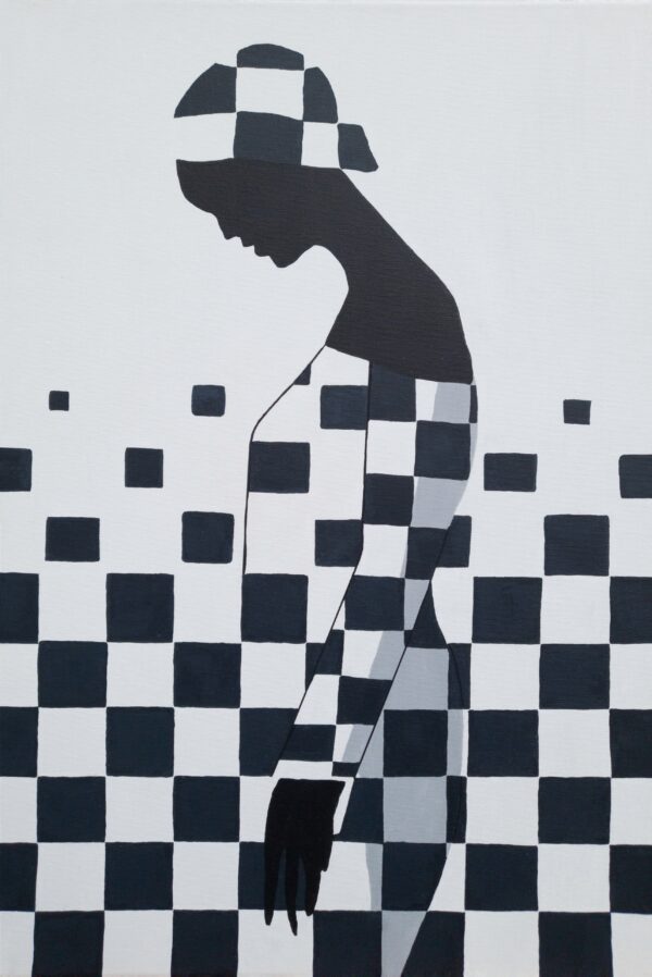 Abstract minimalist painting composed 5 by Veronika Obushikhina