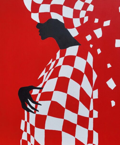 Abstract minimalist painting composed 4 by Veronika Obushikhina