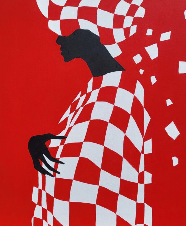 Abstract minimalist painting composed 4 by Veronika Obushikhina