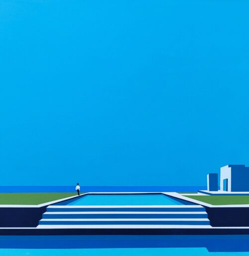 Abstract minimalist painting Plane 6 by Veronika Obushikhina
