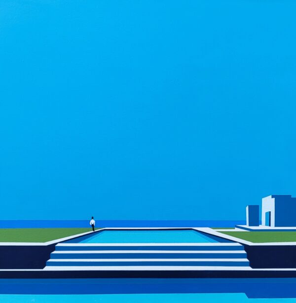 Abstract minimalist painting Plane 6 by Veronika Obushikhina