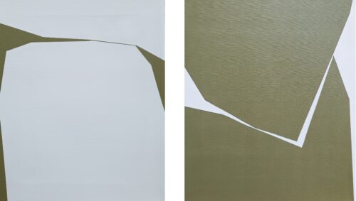 Abstract minimalist painting break 16 by Veronika Obushikhina