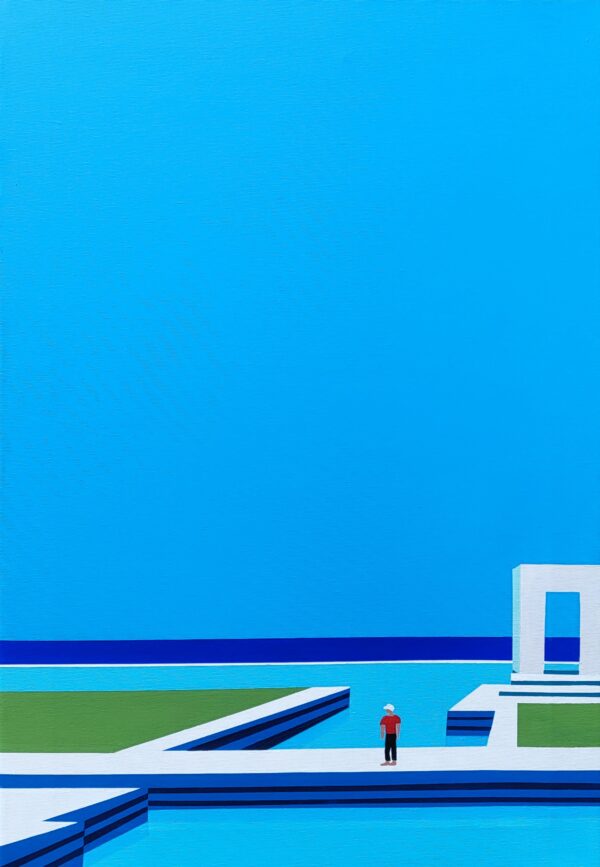 Abstract minimalist painting plane 4 by Veronika Obushikhina