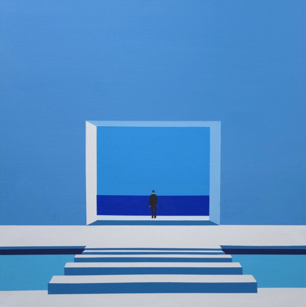 Abstract minimalist painting plane 8 by Veronika Obushikhina