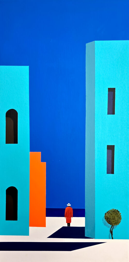 Abstract minimalist painting threshold 5 by Veronika Obushikhina