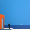 Abstract minimalist painting threshold 9 by Veronika Obushikhina