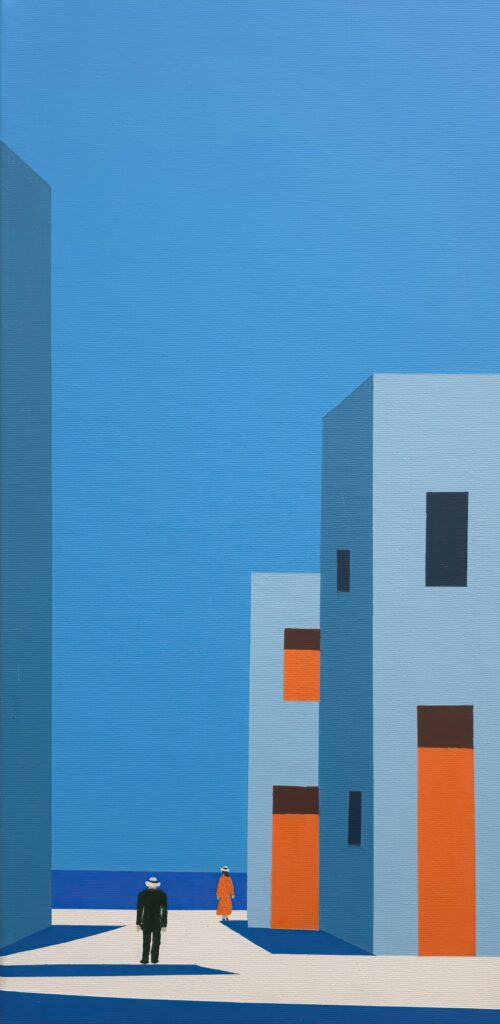 Abstract minimalist painting threshold 3 by Veronika Obushikhina