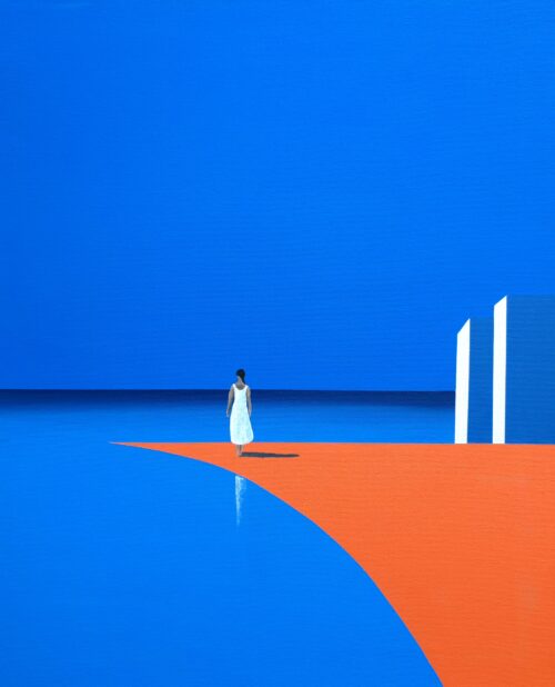 Abstract minimalist painting threshold 10 by Veronika Obushikhina
