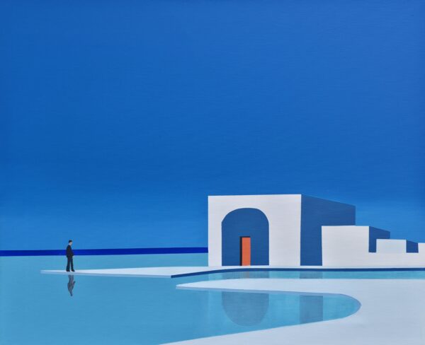 Abstract minimalist painting threshold 8 by Veronika Obushikhina