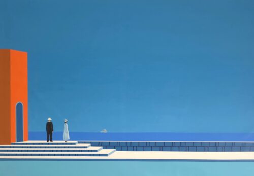 Abstract minimalist painting threshold 6 by Veronika Obushikhina