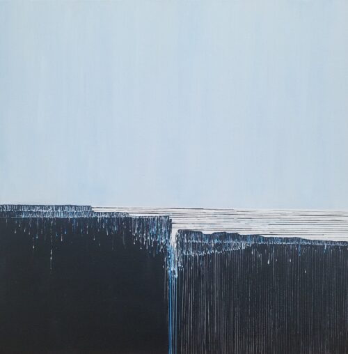 Abstract minimalist painting Between by Veronika Obushikhina