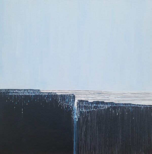 Abstract minimalist painting Between by Veronika Obushikhina