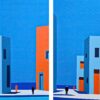 Abstract minimalist painting in between by Veronika Obushikhina