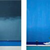 Abstract minimalist painting before and after by Veronika Obushikhina