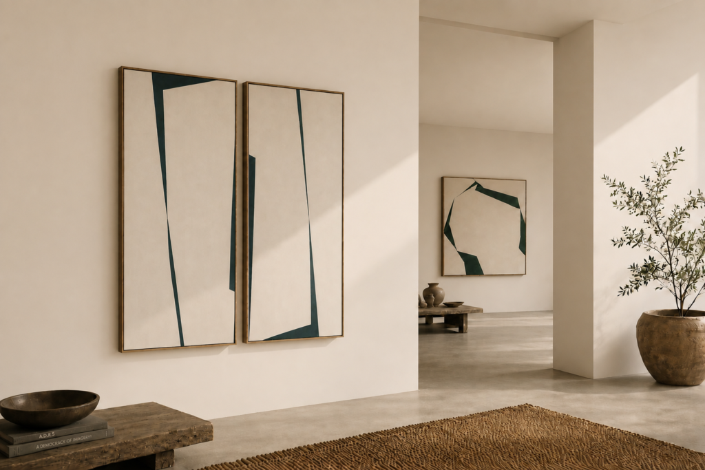 Abstract minimalist paintings by Veronika Obushikhina