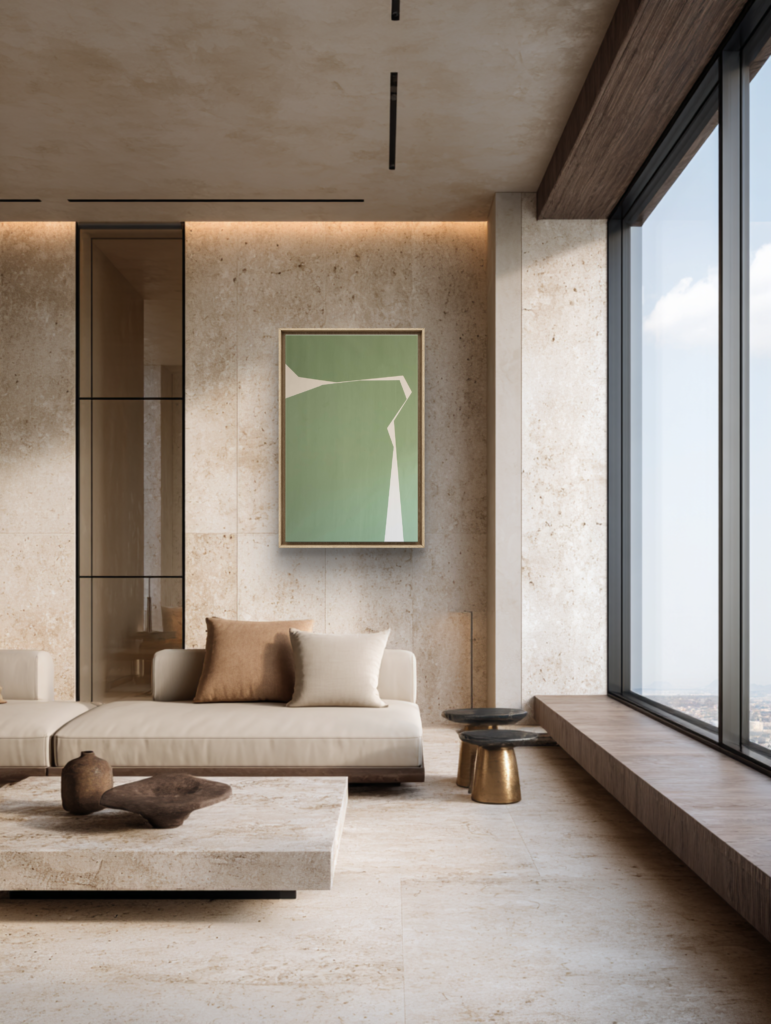 Abstract minimalist painting break 24 by Veronika Obushikhina