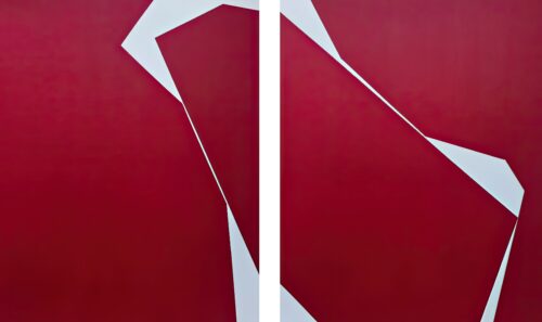 Abstract minimalist painting break 38 by Veronika Obushikhina