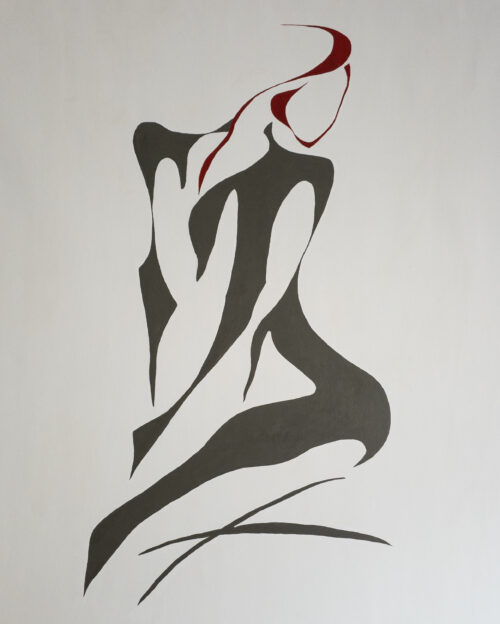 Abstract minimalist painting inflection 2 by Veronika Obushikhina